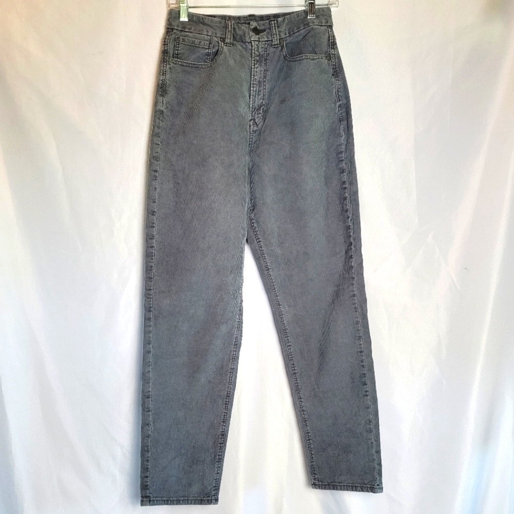 American Eagle Super Stretch High Rise Gray Corduroy Pants Women's Size 6 Long